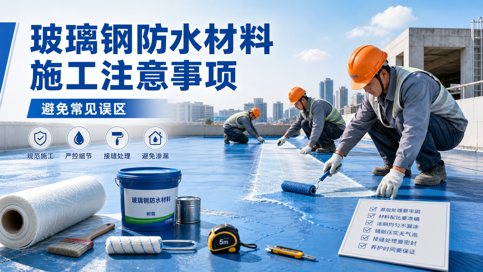 玻璃钢防水材料施工注意事项，避免常见误区 揭阳 版